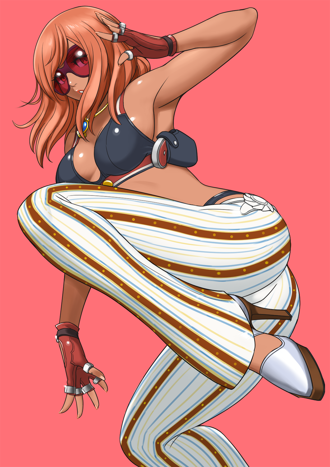 1girl, bikini, derringer, gloves, gun, handgun, highleg, highleg_bikini