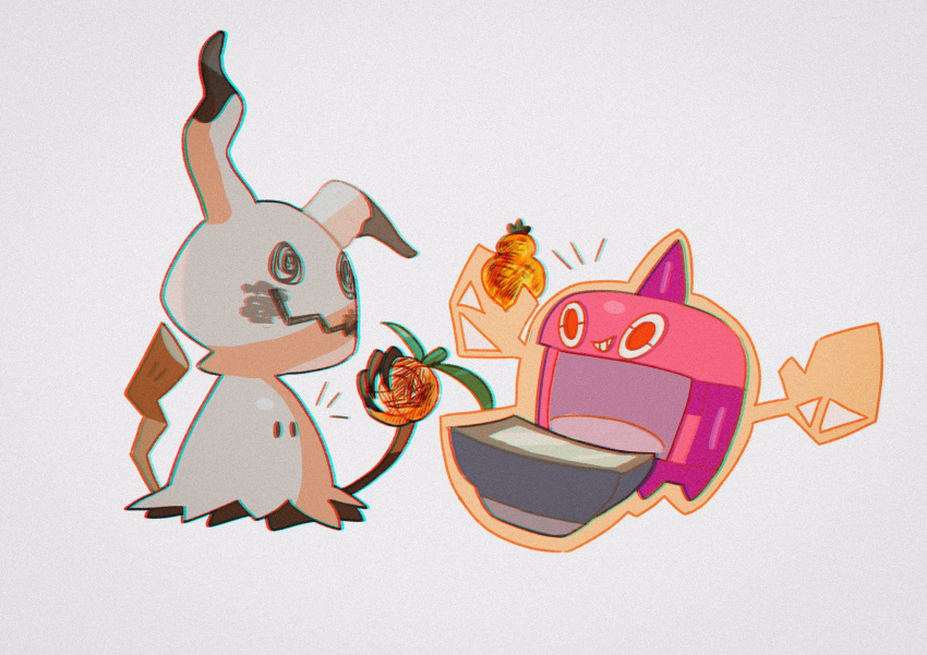 berry_(pokemon), burnt, commentary_request, film_grain, gen_4_pokemon, gen_7_pokemon, highres, holding