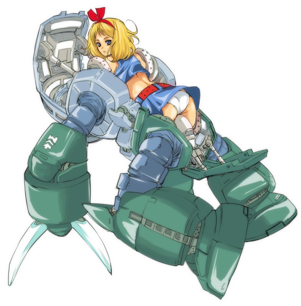 1girl, ass, back, belt, bent_over, blonde_hair, blue_skirt, bow