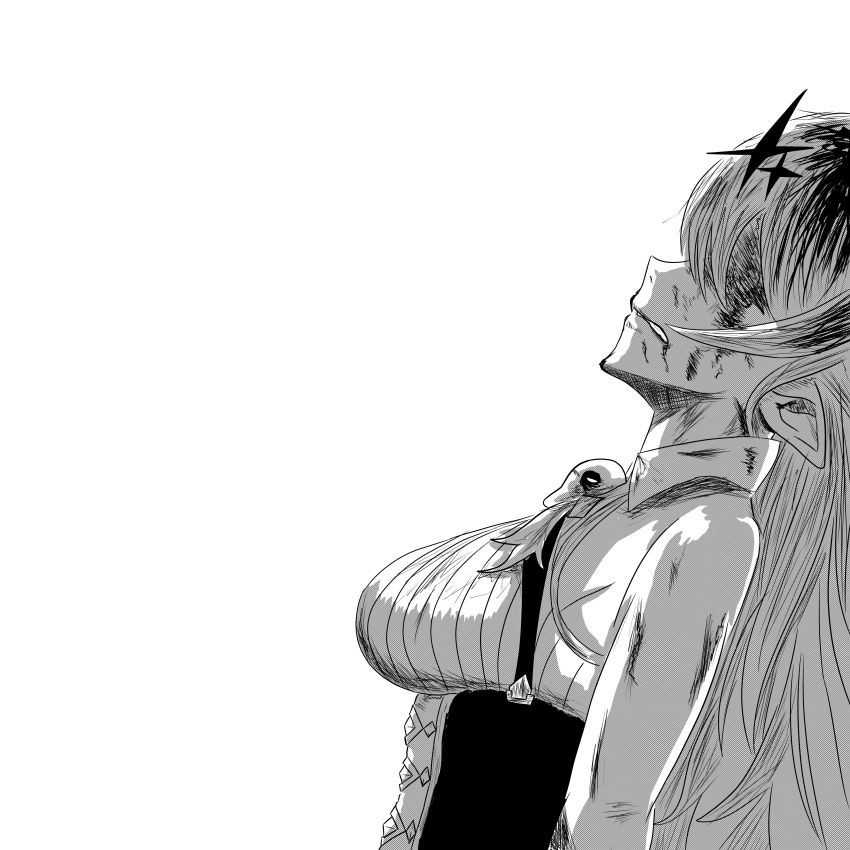 1girl, absurdres, blood, blood_on_face, breasts, clenched_teeth, collared_shirt, corset