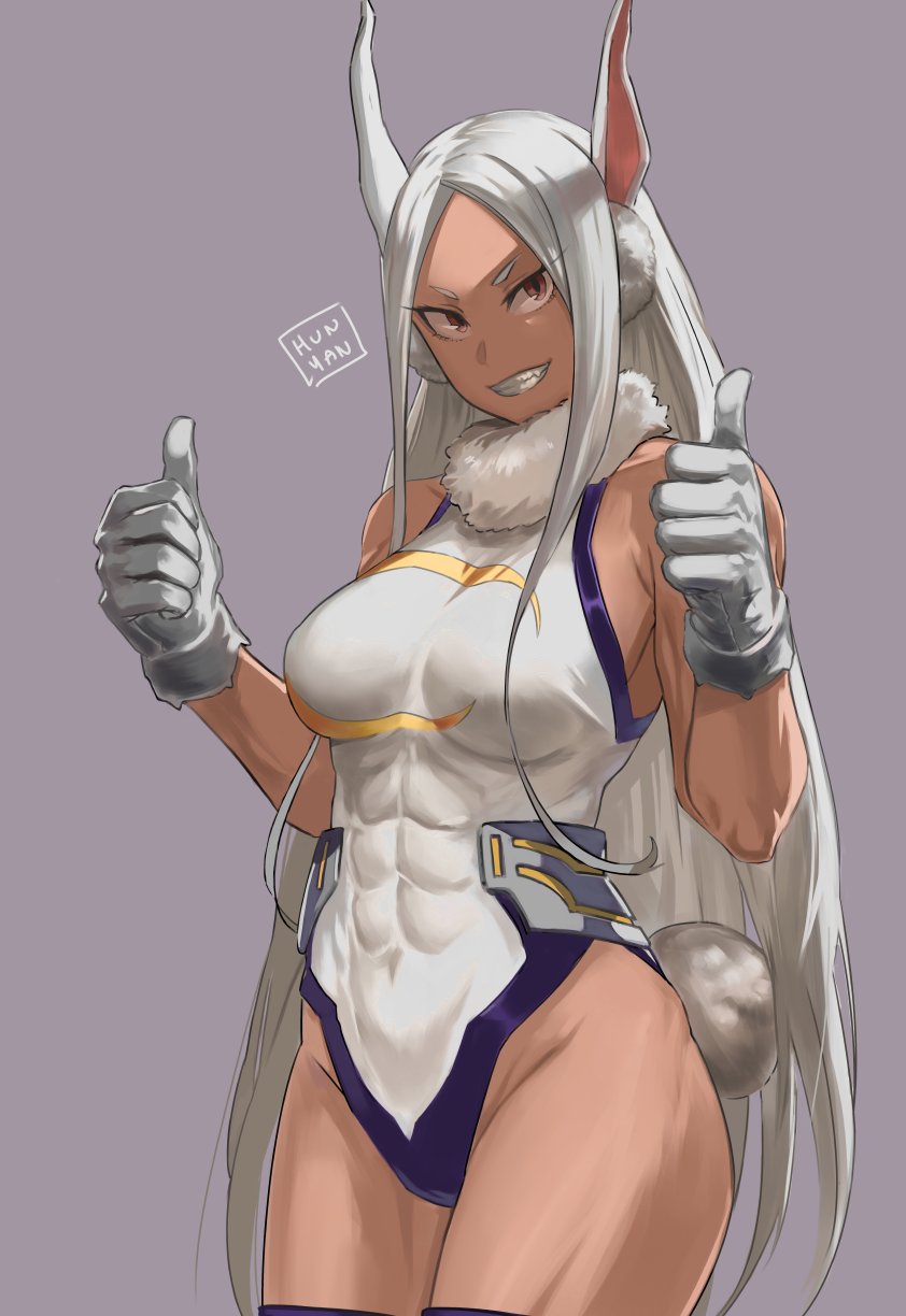 1girl, animal_ears, bangs, boku_no_hero_academia, breasts, bunny_tail, commission, covered_abs