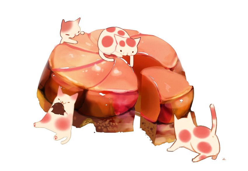 animal, cat, chai, commentary_request, eating, food, highres, holding