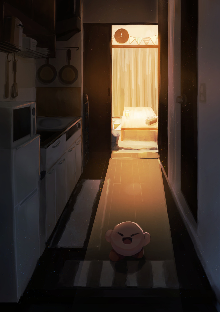 1boy, :d, absurdres, closed_eyes, commentary_request, dark_room, door, fen_fen_fen_fen