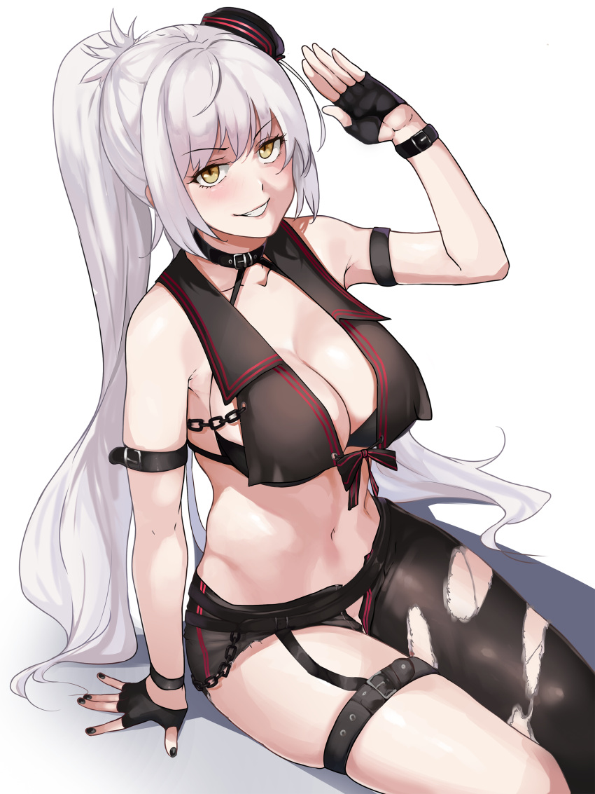 1girl, absurdres, asymmetrical_pants, belt, bikini, bikini_top, black_belt, black_bikini