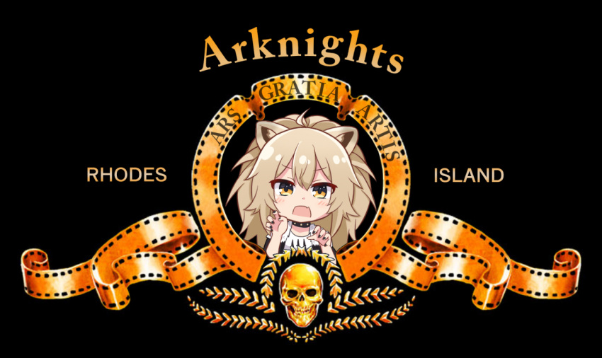 1girl, ahoge, animal_ears, arknights, bangs, black_background, black_choker, black_nails