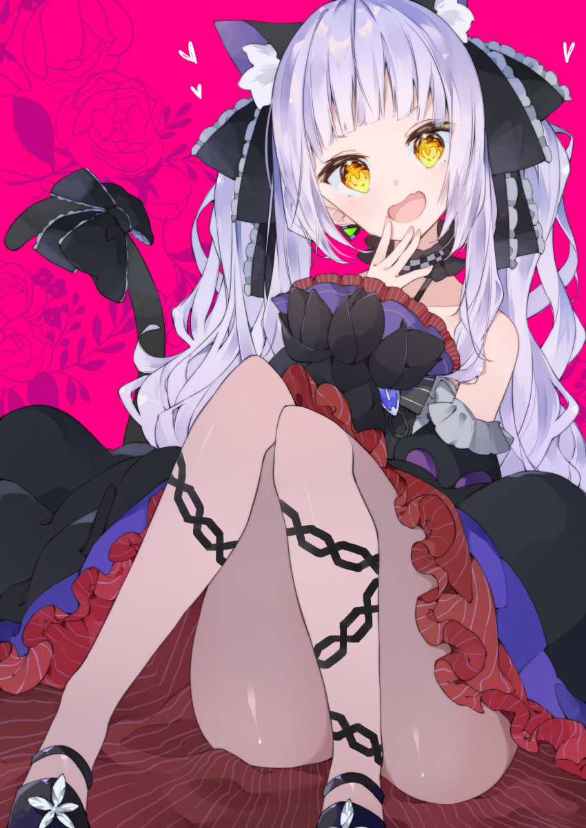 1girl, alternate_eye_color, animal_ear_fluff, animal_ears, aoiro_0w0, ass, bangs, black_bow