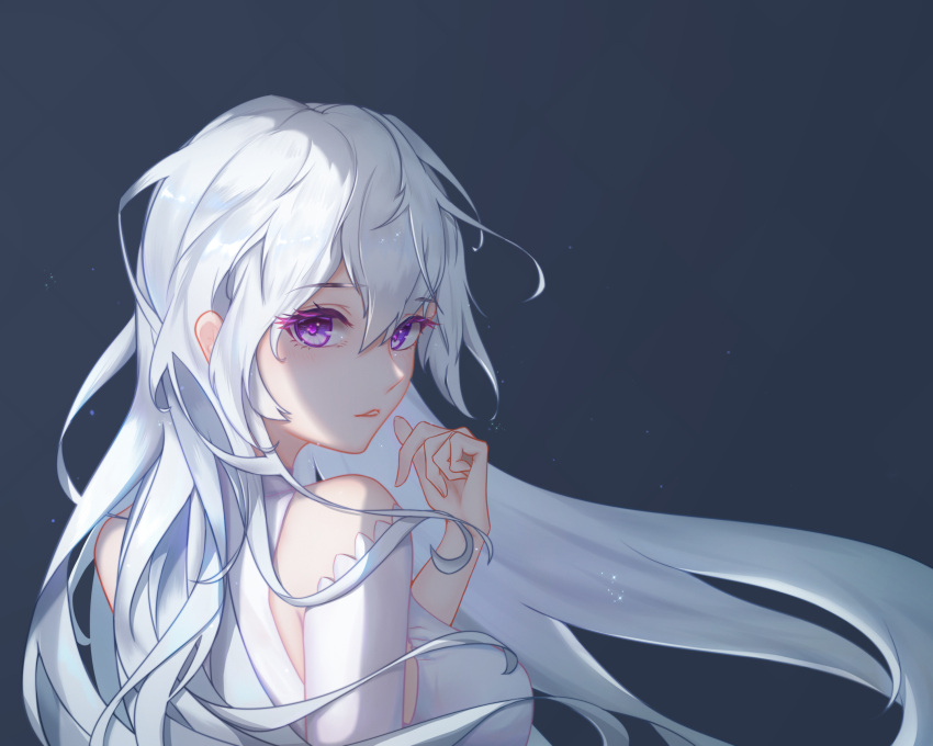 1girl, absurdres, back, bare_shoulders, eyebrows_visible_through_hair, hair_between_eyes, highres, long_hair