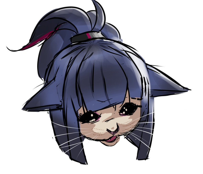 animal_ears, anomen77, arknights, blue_hair, cat, cat_ears, crying, crying_with_eyes_open