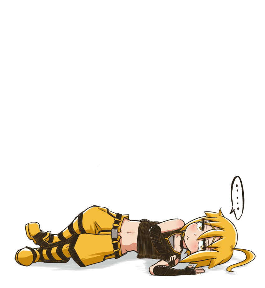 ..., 1boy, :<, akita_nero, belt, black_shirt, blonde_hair, blush