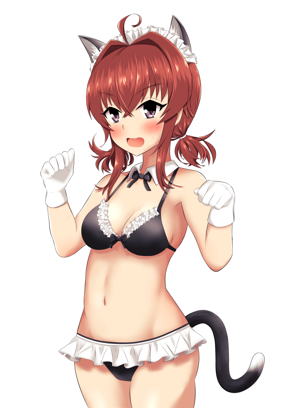 1girl, ahoge, alternate_costume, animal_ears, arashi_(kantai_collection), bikini, black_bikini, breasts