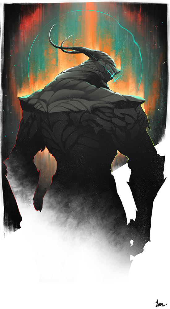 1boy, armor, back, backlighting, cross, full_armor, glowing, halo