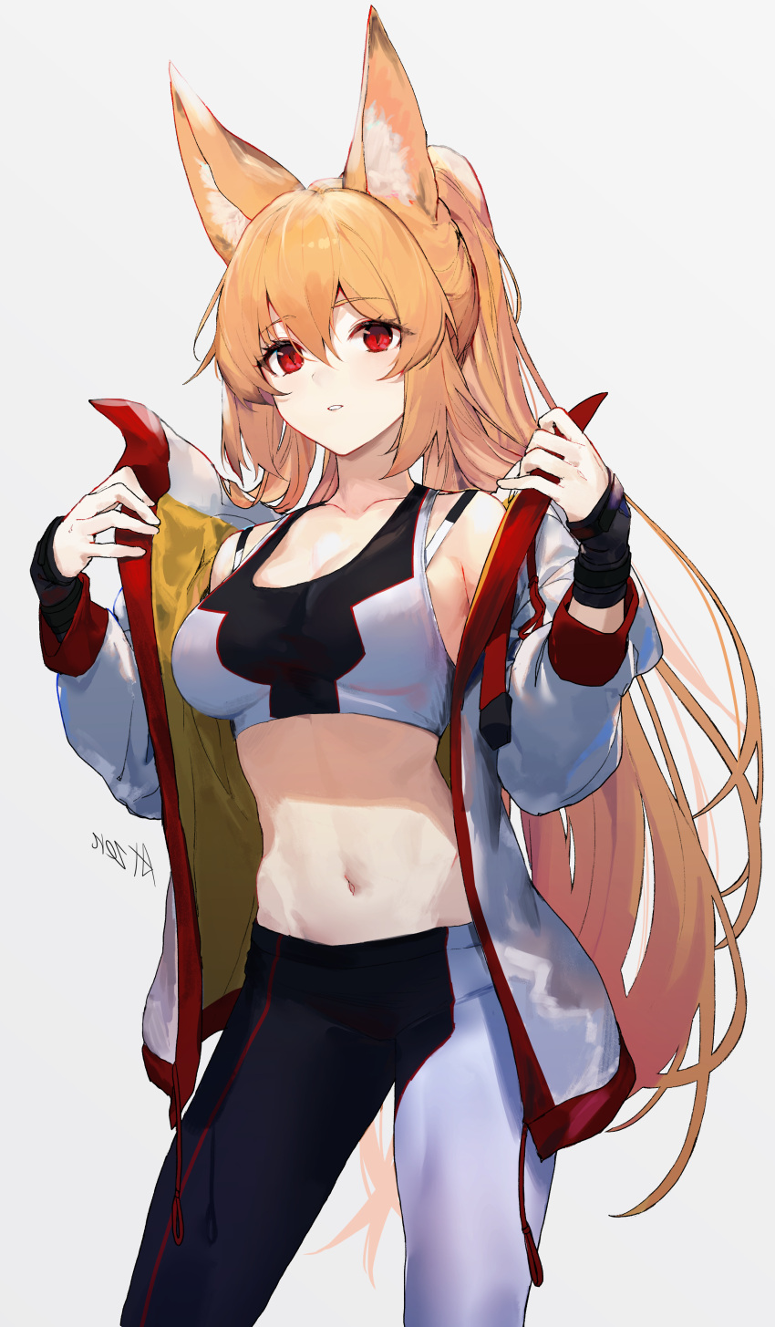 1girl, absurdres, animal_ear_fluff, animal_ears, bare_shoulders, blonde_hair, breasts, collarbone