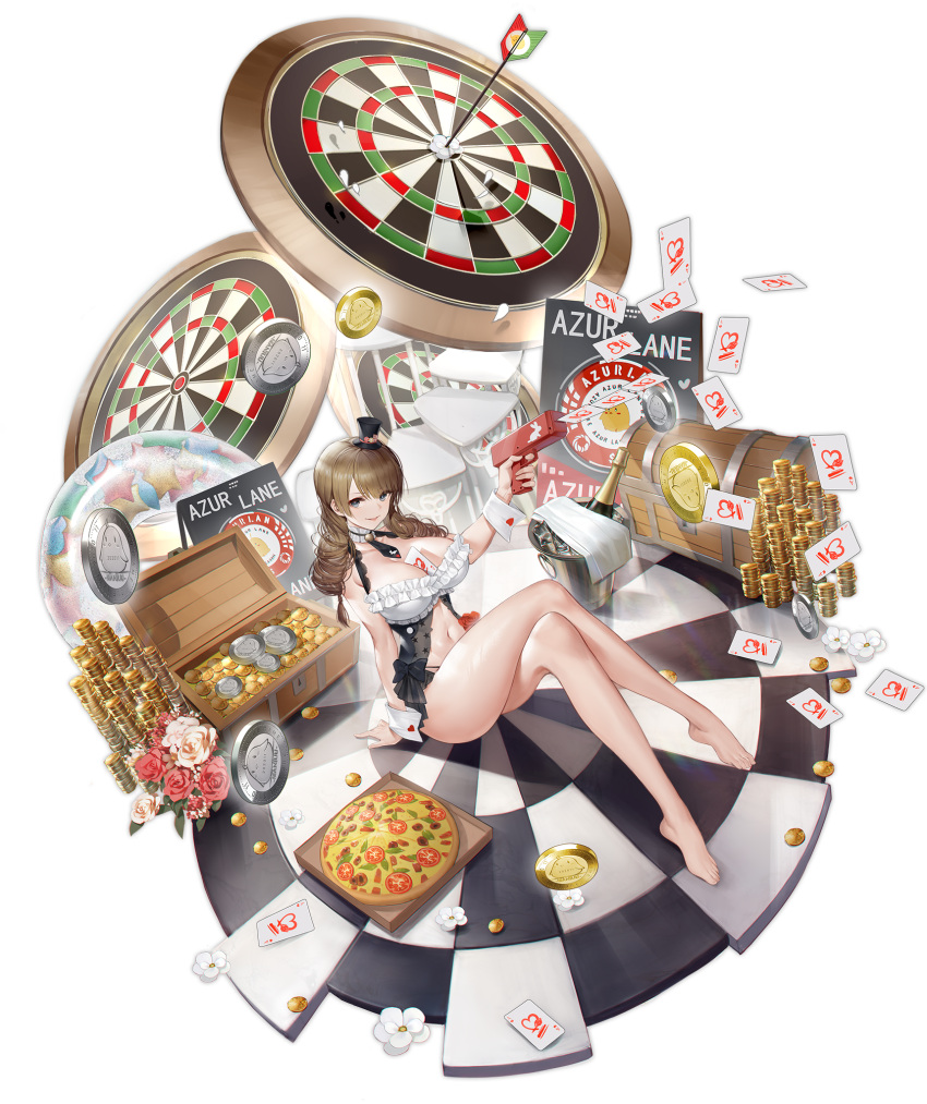 1girl, artist_request, azur_lane, breasts, brown_hair, dead_or_alive, dead_or_alive_xtreme, highres