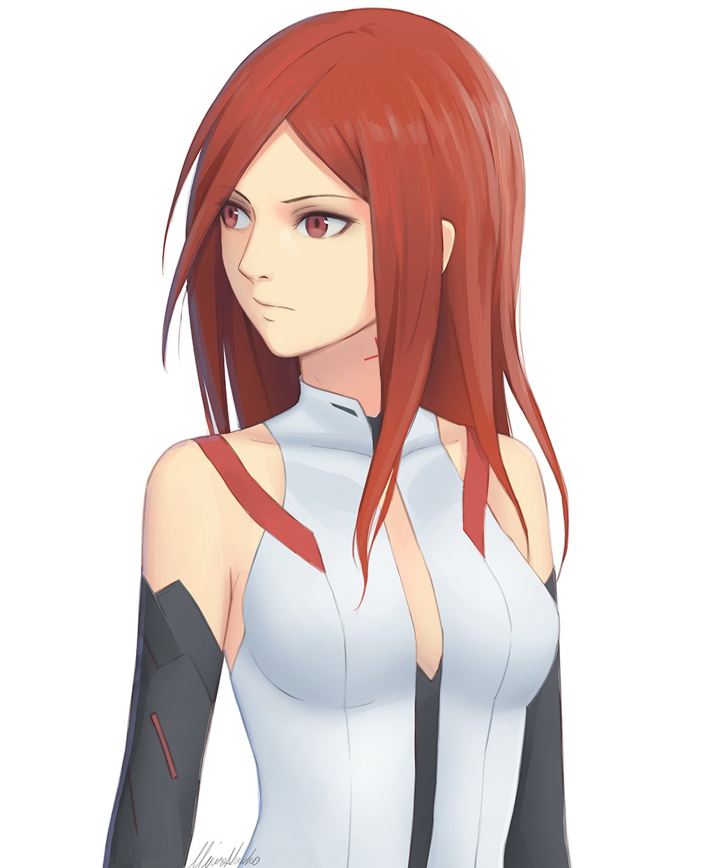 1girl, breasts, closed_mouth, detached_sleeves, english_commentary, harmony_(itou_keikaku), highres, kirie_tuan