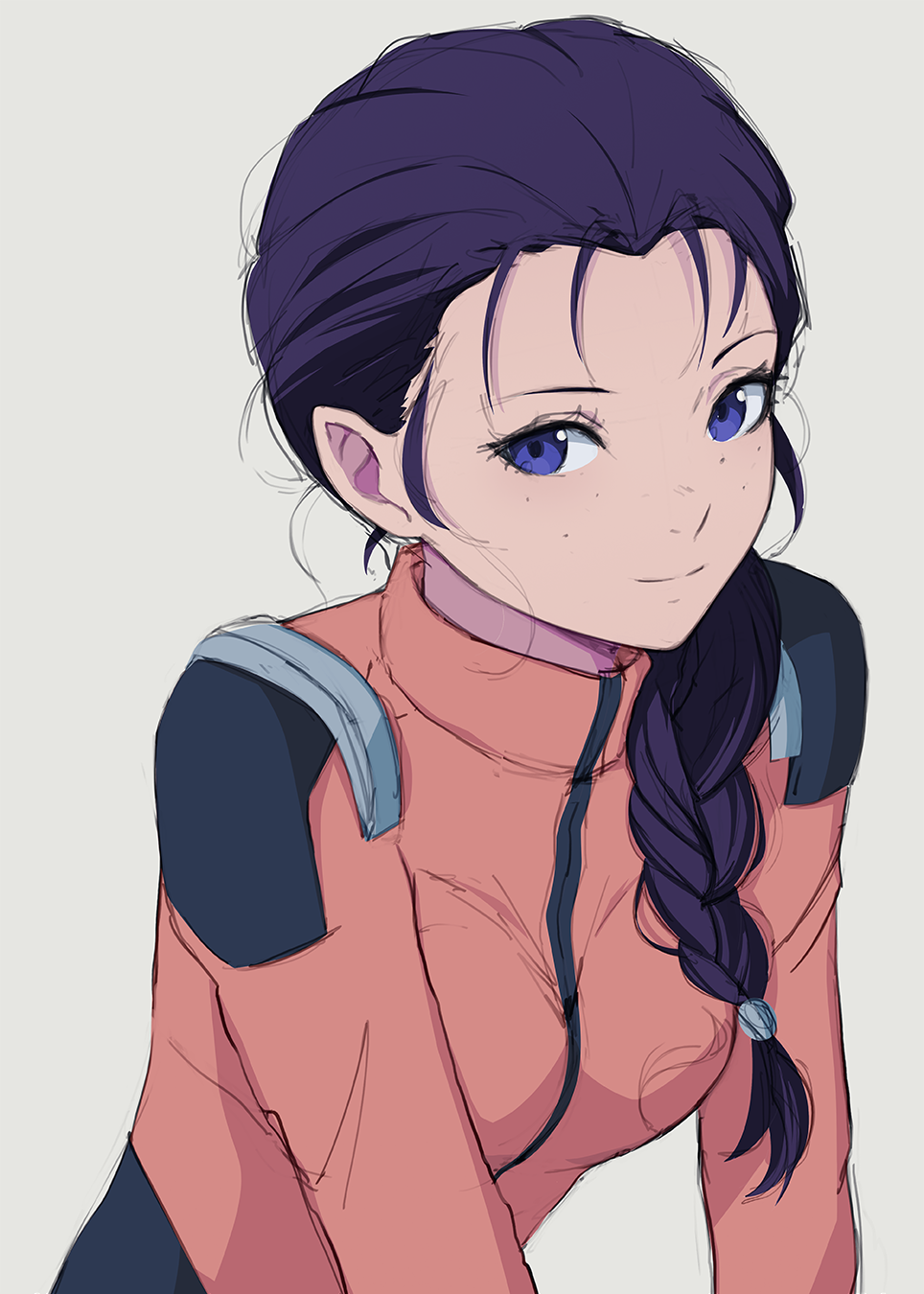 1girl, blue_eyes, blue_hair, braid, breasts, closed_mouth, english_commentary, hair_ornament