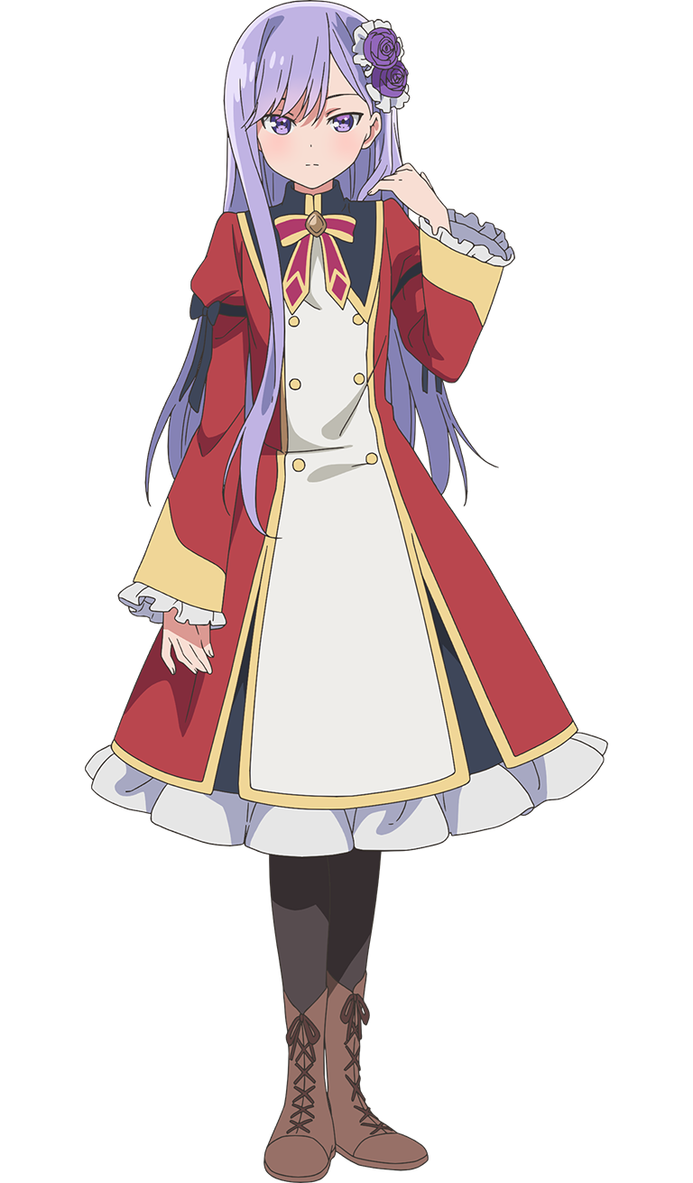 1girl, boots, christina_beltrum, highres, long_hair, official_art, purple_hair, seirei_gensouki