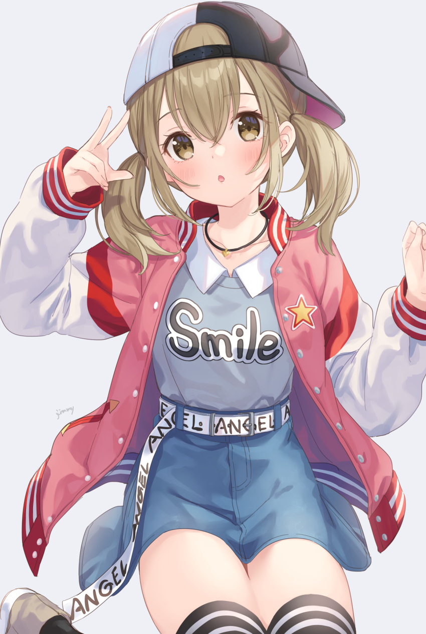 1girl, absurdres, azusawa_kohane, baseball_cap, belt, beltskirt, black_legwear, blue_skirt