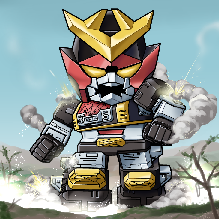 chibi, clenched_hands, damaged, leopardon, marvel, mecha, moukin_punch, no_humans