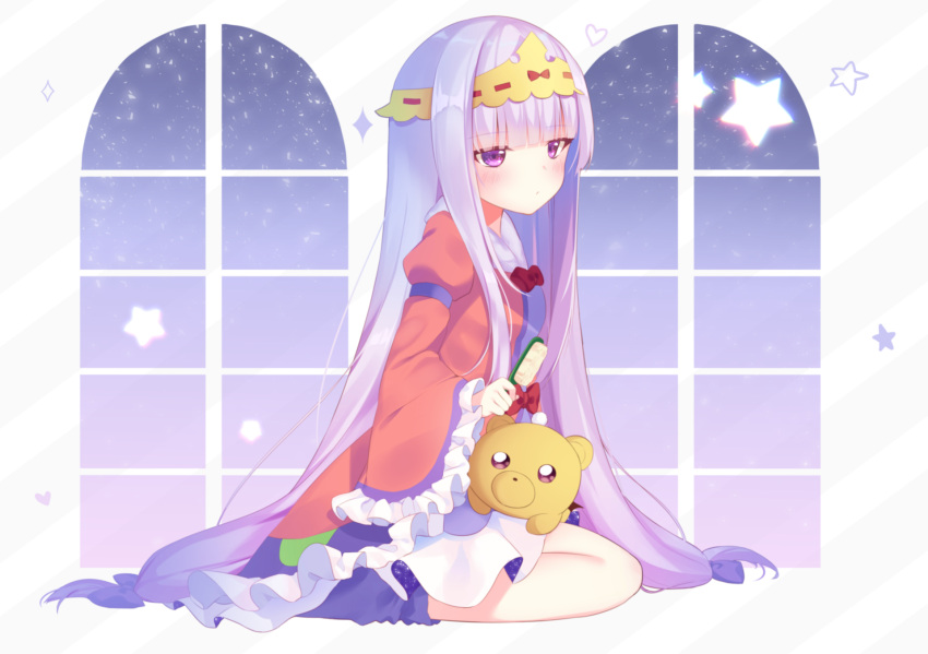 1girl, aurora_sya_lis_kaymin, bangs, blush, bow, closed_mouth, commentary_request, dress