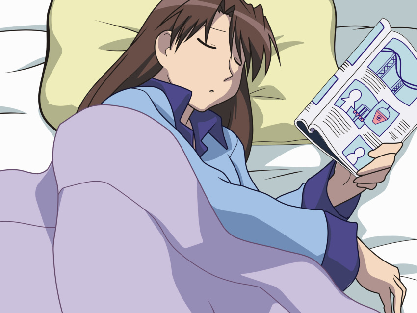 azumanga_daioh, bed, mizuhara_koyomi, pajamas, sleep