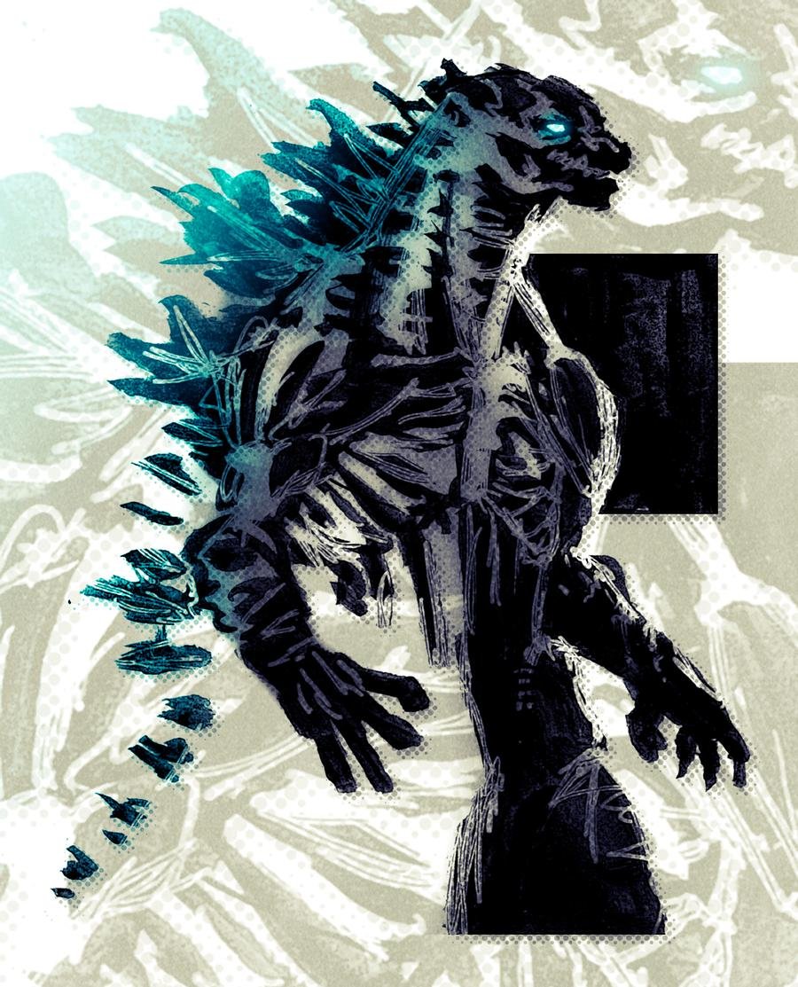 blue_eyes, from_side, glowing, glowing_eye, godzilla, godzilla_(series), kaijuu, looking_ahead