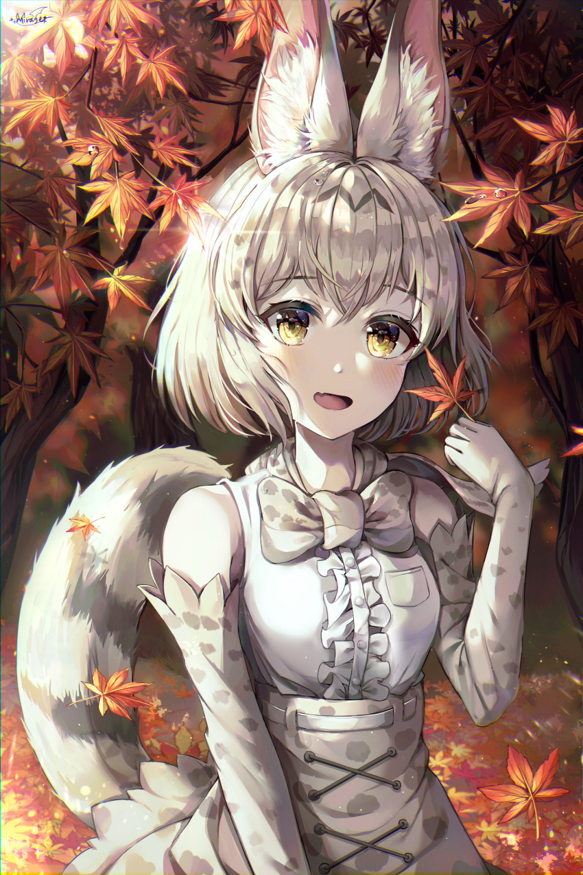 1girl, absurdres, animal_ears, artist_name, blush, bow, bowtie, brown_eyes