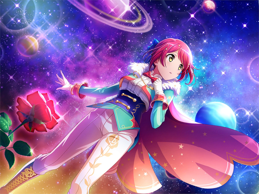 blue_eyes, dress, kano_misora, red_eyes, short_hair, shoujo_kageki_revue_starlight, smile