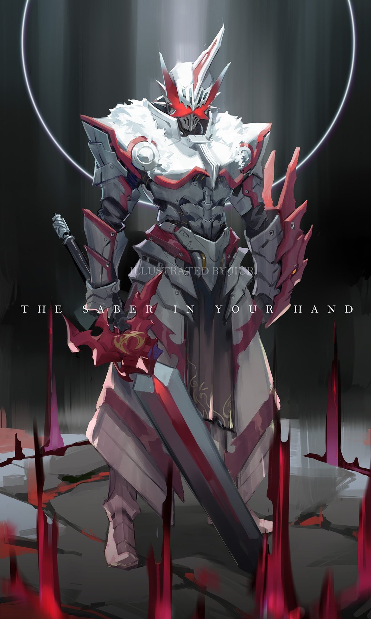 1boy, artist_name, clenched_hand, english_text, glowing, glowing_eyes, highres, holding