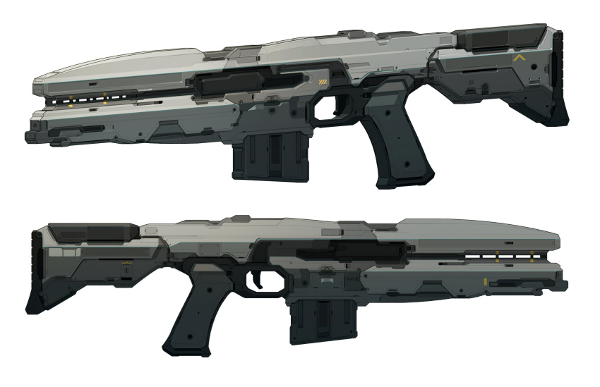 absurdres, energy_gun, from_side, gun, highres, multiple_views, no_humans, original