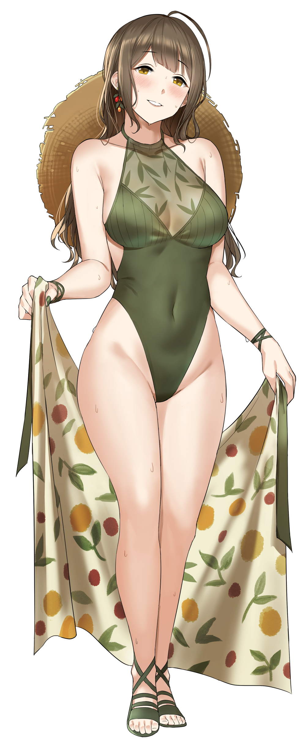1girl, absurdres, adapted_costume, ankle_lace-up, bangs, bare_arms, bare_legs, bare_shoulders