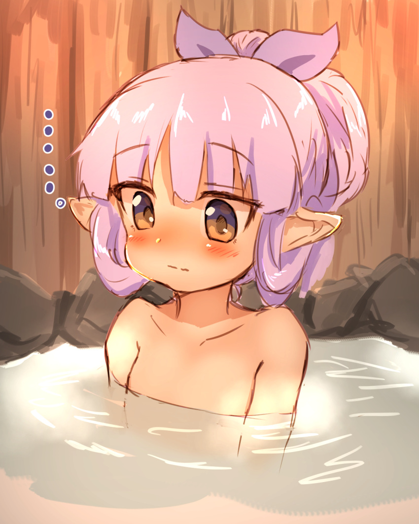 ..., 1girl, bangs, bath, blush, brown_eyes, closed_mouth, collarbone