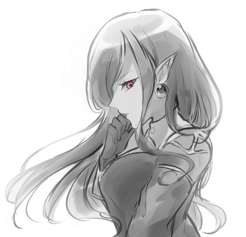 demon_girl, dragon_ball, dragon_ball_heroes, earrings, female, long_hair, pointy_ears, robelu, solo, tagme, unknown_(artist)