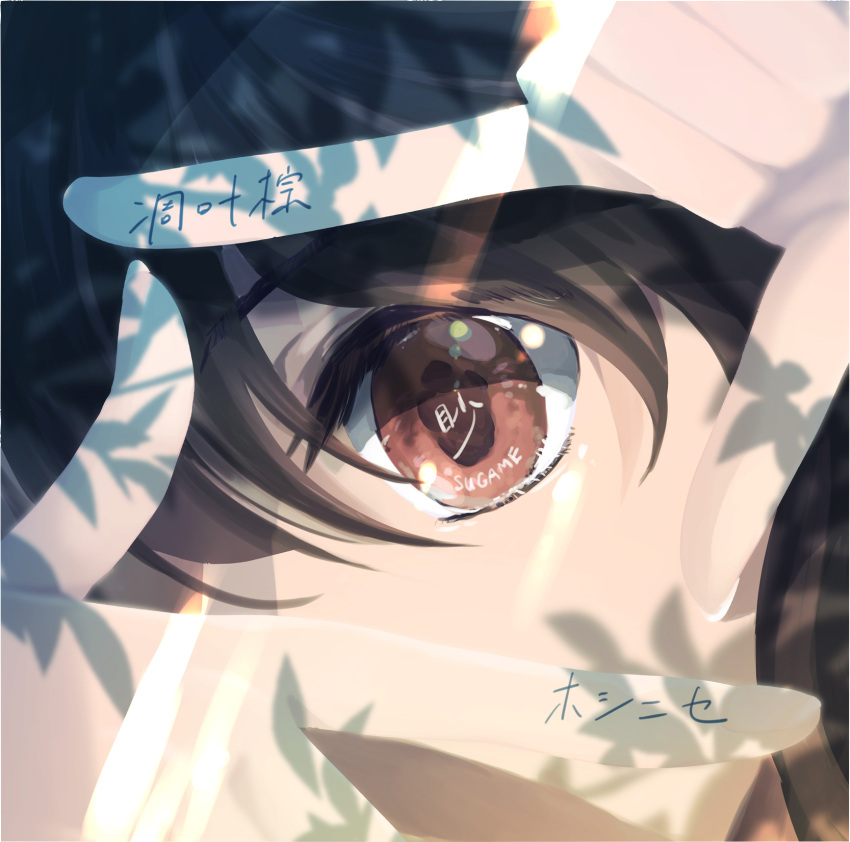 brown_eyes, eyebrows_visible_through_hair, gesture, hanada_hyou, highres, leaf, rd-sounds, shadow, shameimaru_aya, touhou