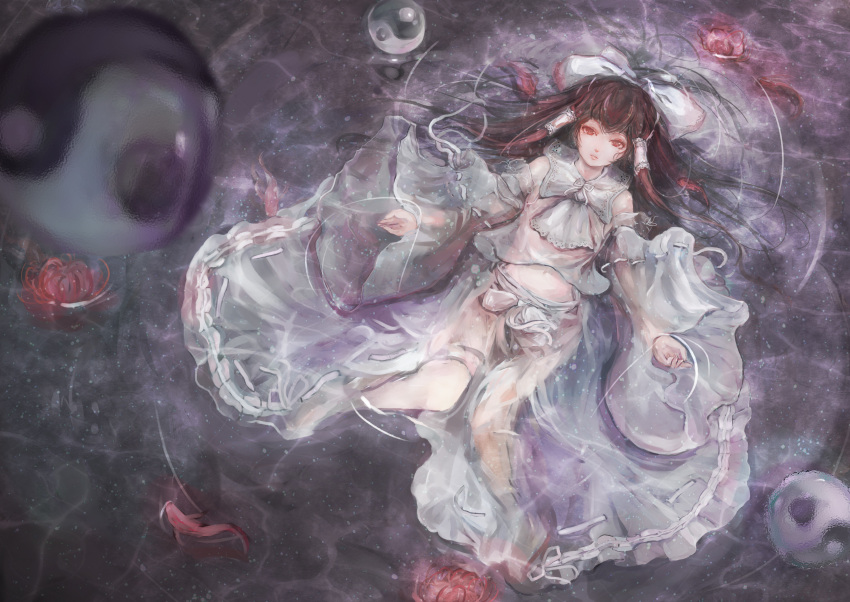 1girl, absurdres, alternate_color, ascot, bangs, bare_legs, blurry, blurry_foreground
