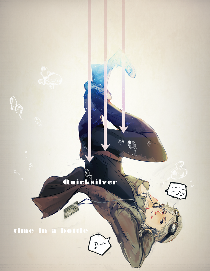 1boy, floating, goggles, goggles_on_head, grey_hair, looking_at_viewer, male_focus, mikann0206