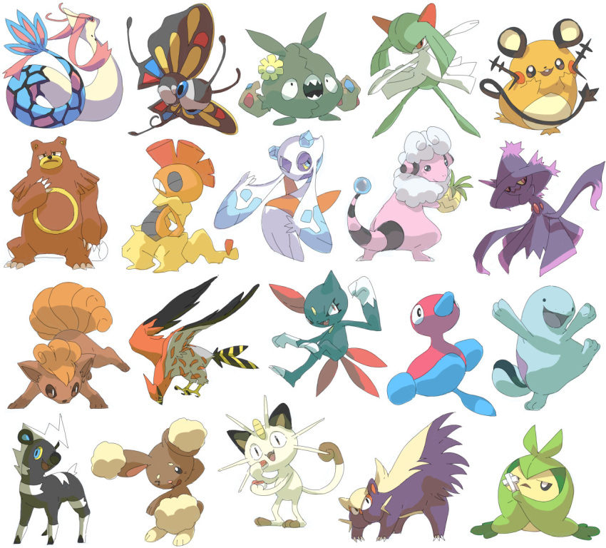 :d, bear, beautifly, berry_(pokemon), black_eyes, bug, butterfly, cat