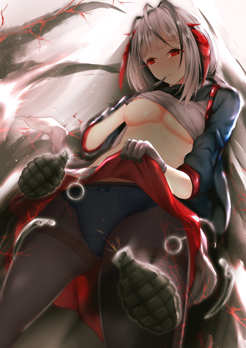 1girl, absurdres, ahoge, antenna_hair, arknights, bangs, black_gloves, black_jacket