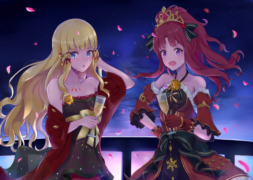 310setsu, absurdres, akino_(princess_connect!), bangs, bare_shoulders, blonde_hair, blue_eyes, blush