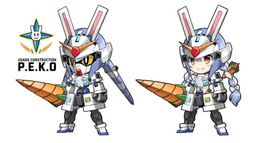 advance_of_zeta, blush, braid, brown_eyes, clenched_hand, gundam, holding, holding_lance