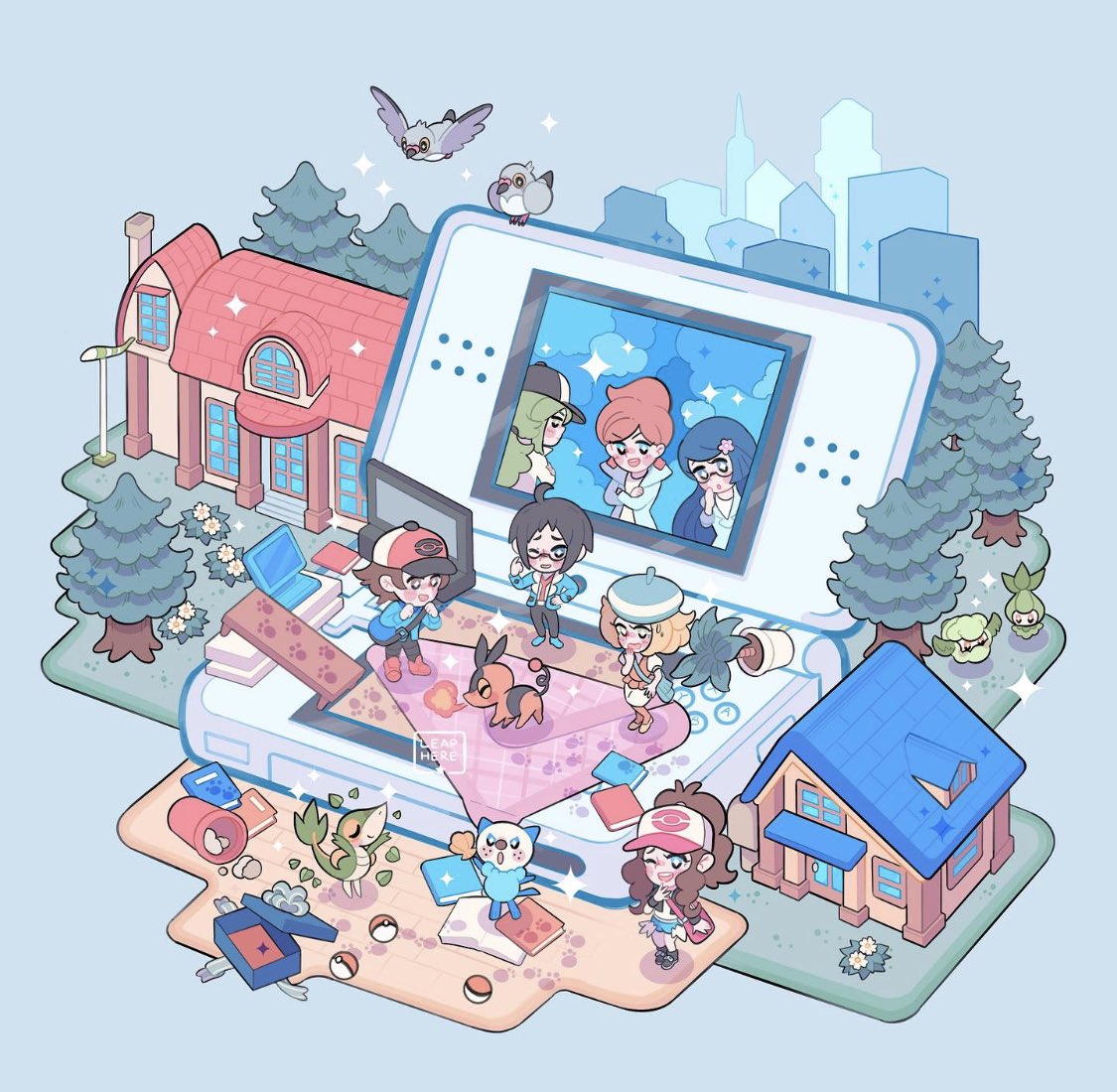 +_+, ahoge, aurea_juniper, bag, baseball_cap, bianca_(pokemon), black_hair, black_pants