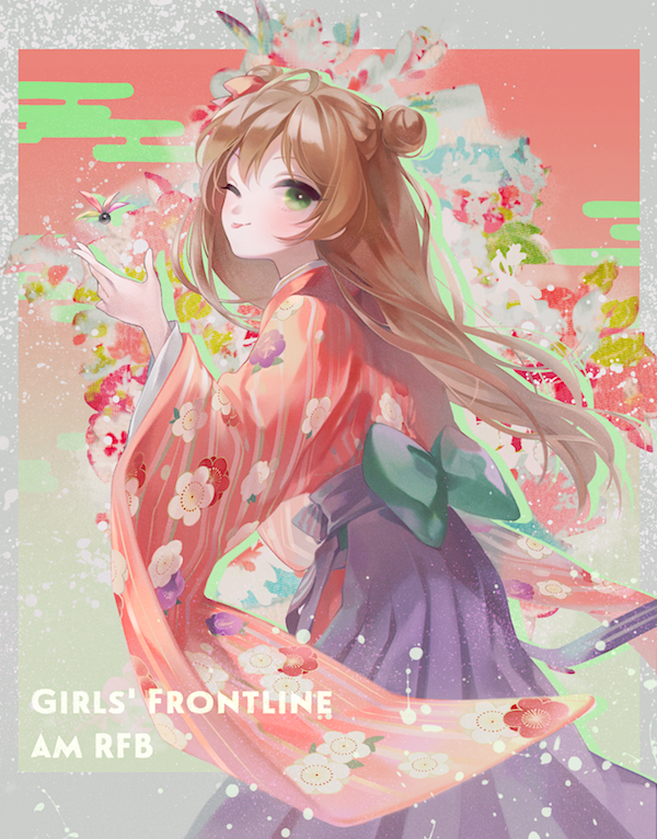 1girl, brown_hair, character_name, copyright_name, english_text, eyebrows_visible_through_hair, girls_frontline, green_eyes