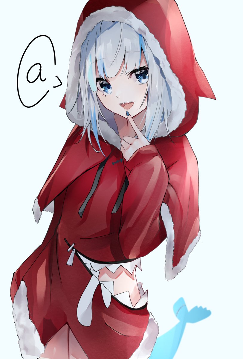 1girl, a, adapted_costume, animal_hood, arm_at_side, blue_eyes, blue_nails, brown_hair