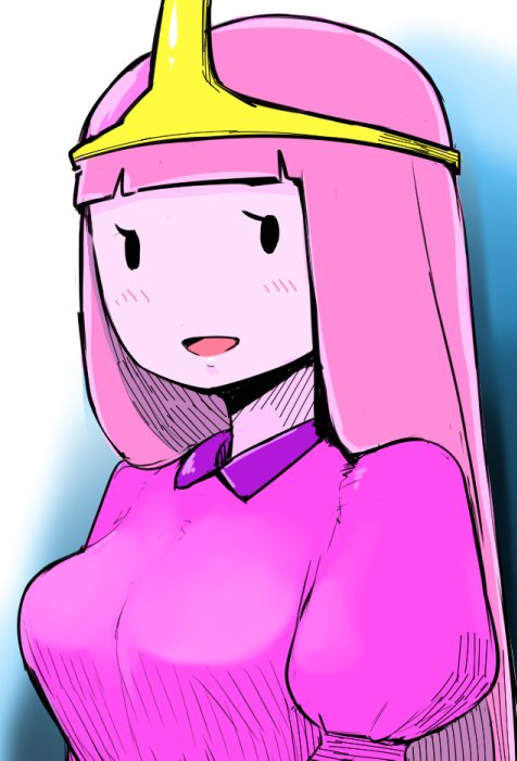 1girl, adventure_time, black_eyes, breasts, colored_skin, dress, long_hair, misonou_hirokichi