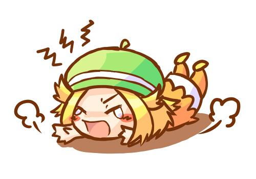 1girl, bianca_(pokemon), blonde_hair, closed_eyes, commentary_request, green_headwear, lowres, lying
