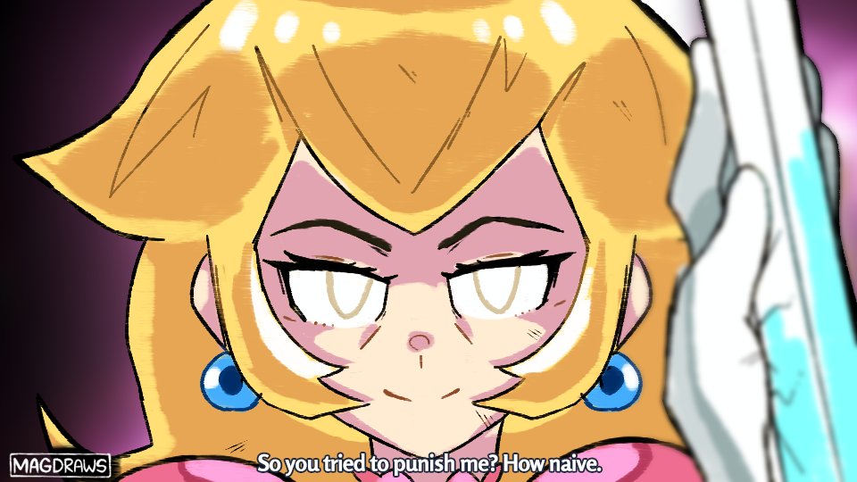 1girl, aura, blocking, blonde_hair, clenched_hand, closed_mouth, earrings, english_text
