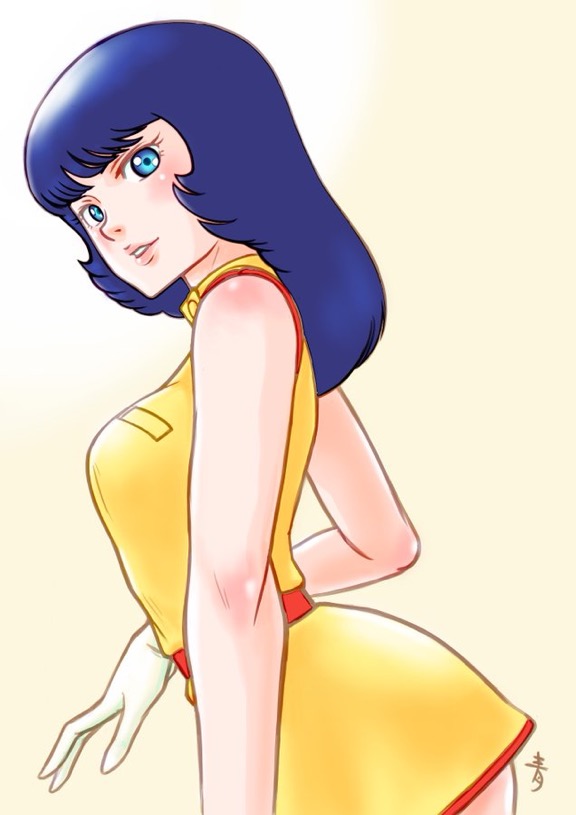 1girl, aobito_sukayaka_bystander, bangs, beige_background, blue_eyes, blue_hair, blush, breasts