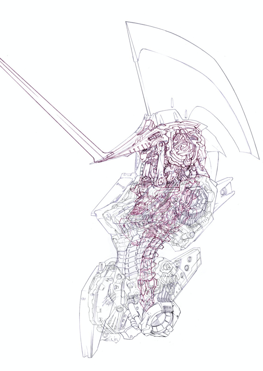 chinese_commentary, five_star_stories, from_side, highres, horns, kyoshi_takigawa, looking_ahead, machinery