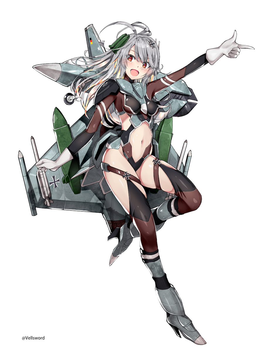 1girl, ahoge, aircraft, airplane, airplane_wing, blonde_hair, blush, breasts