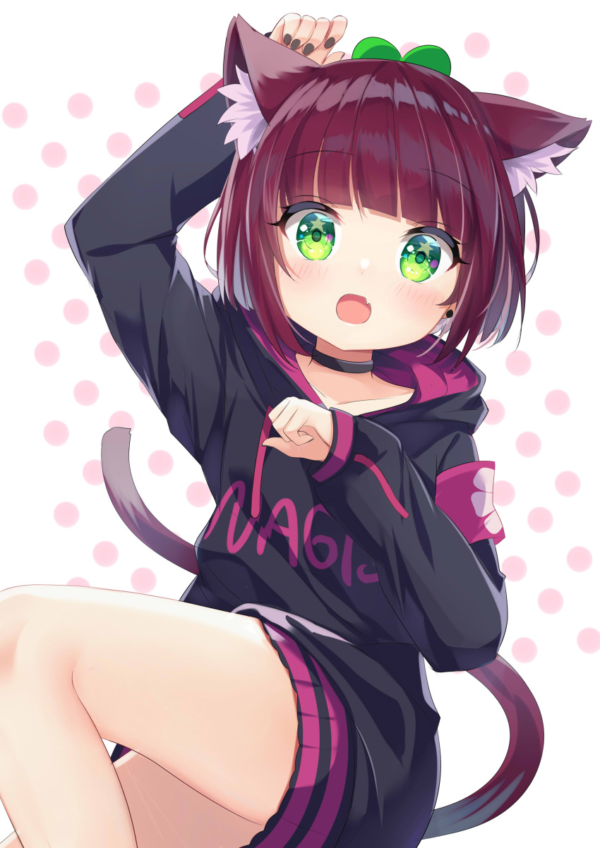 1girl, :o, absurdres, animal_ear_fluff, animal_ears, bangs, bare_legs, black_jacket