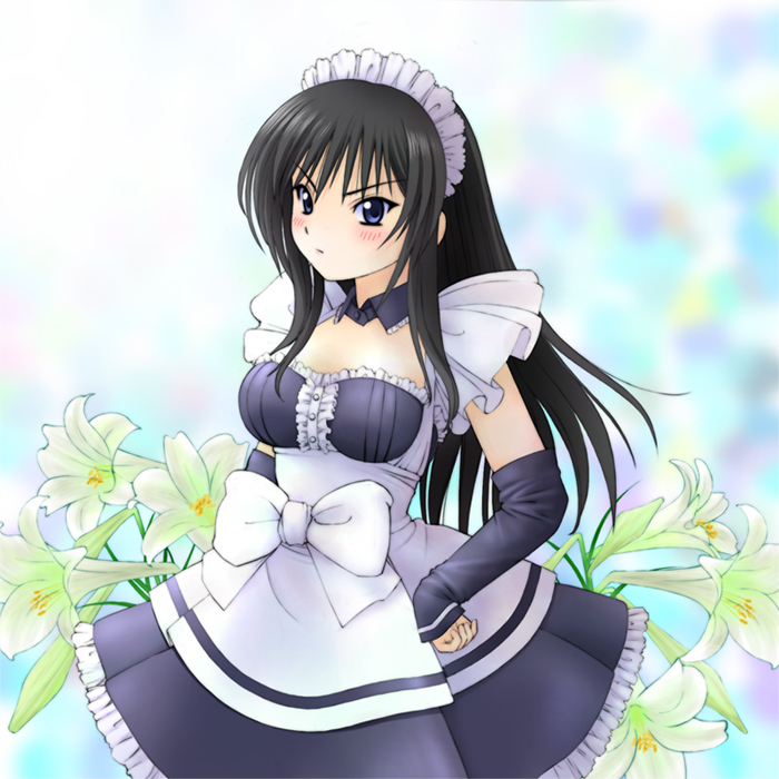 blush, detached_sleeves, kotegawa_yui, kusunoki_masashige, long_hair, maid, to_love-ru, toloveru, tsundere
